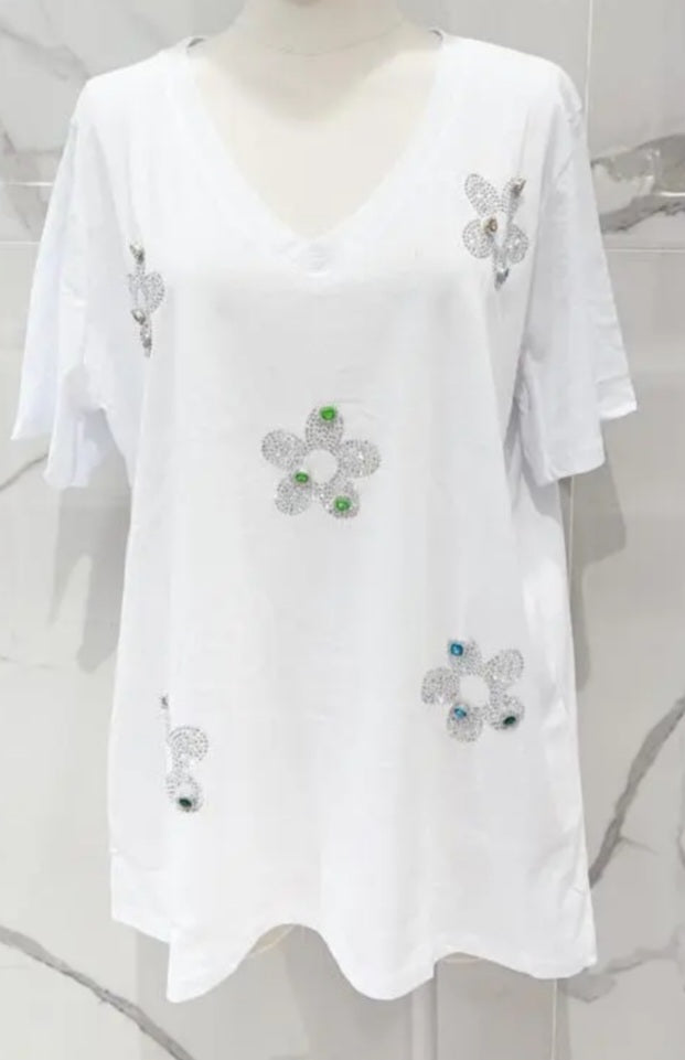 Top  Tee shirt Strass